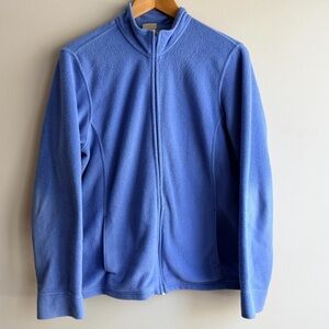 LL Bean Womens Fleece Sweater Zip Up Medium Regular OHKS5 Blue